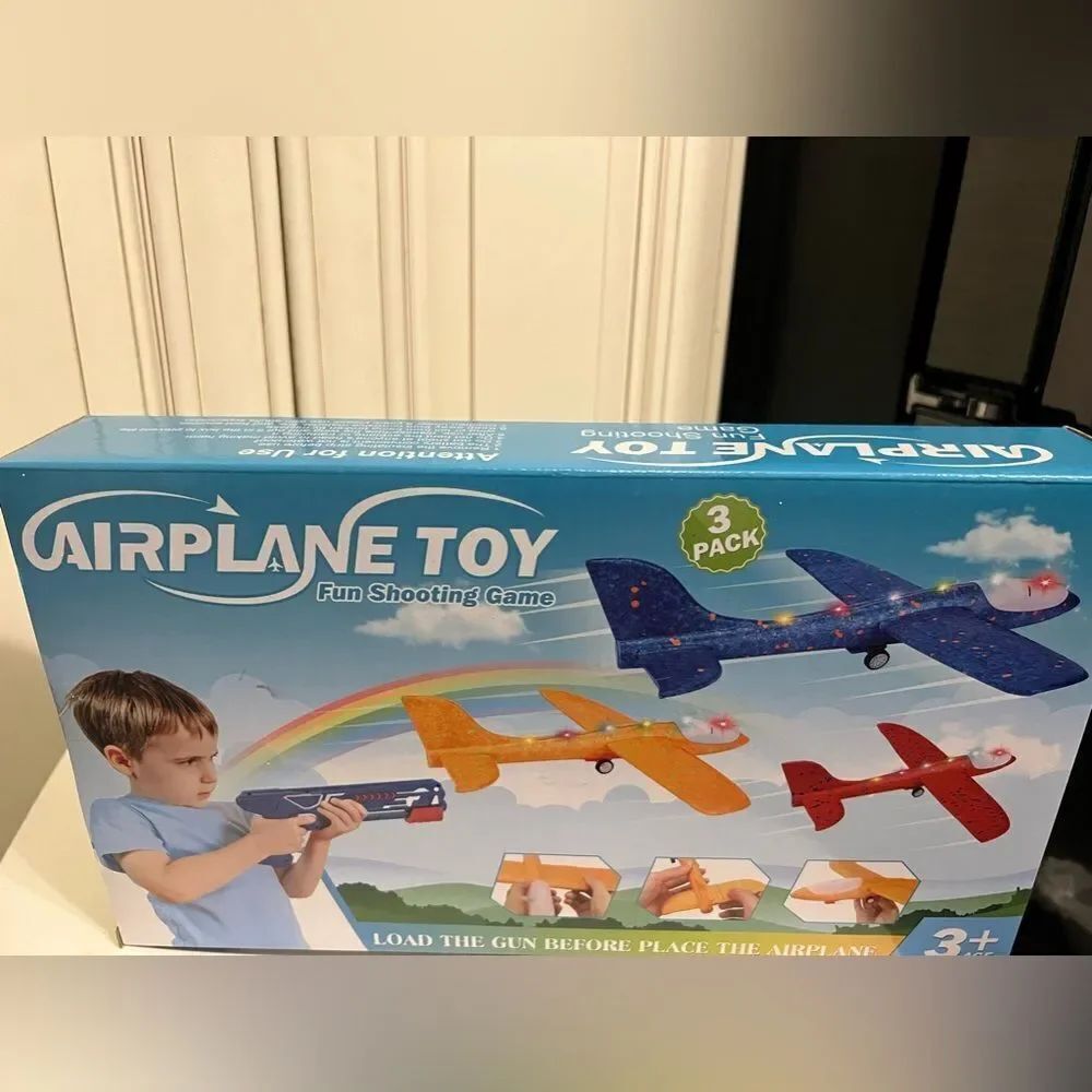 Kids Toys Airplane Toys with Launcher - 3 Pack Foam Plane Toys Include 3 Sets...